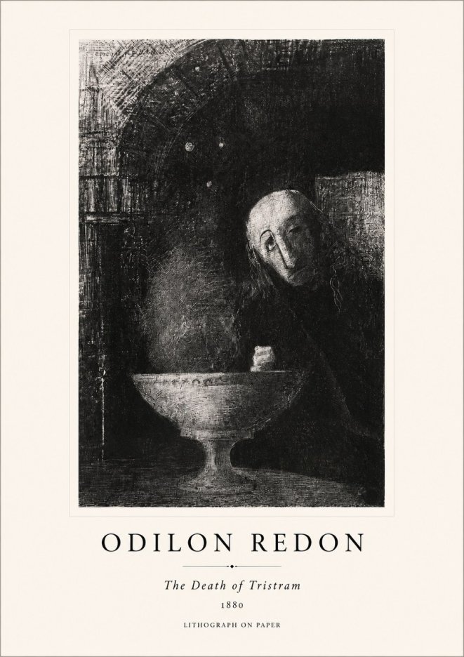 Odilon Redon The Death of Tristram No1 - Plakat
