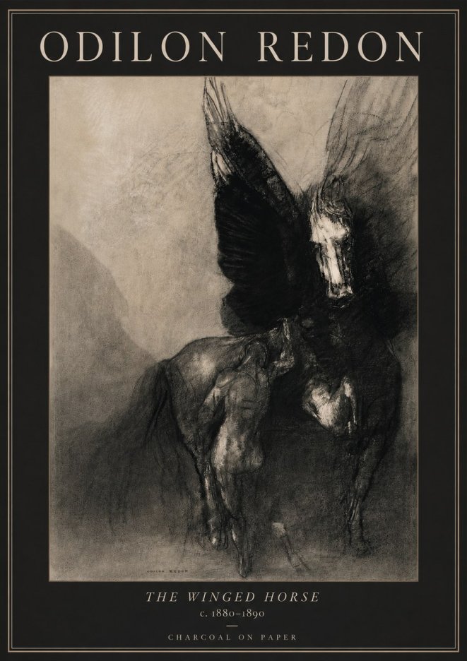 Odilon Redon The Winged Horse No2 - Plakat