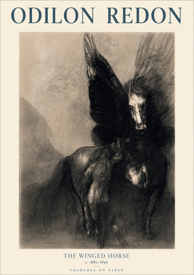 Odilon Redon The Winged Horse No6 - Plakat