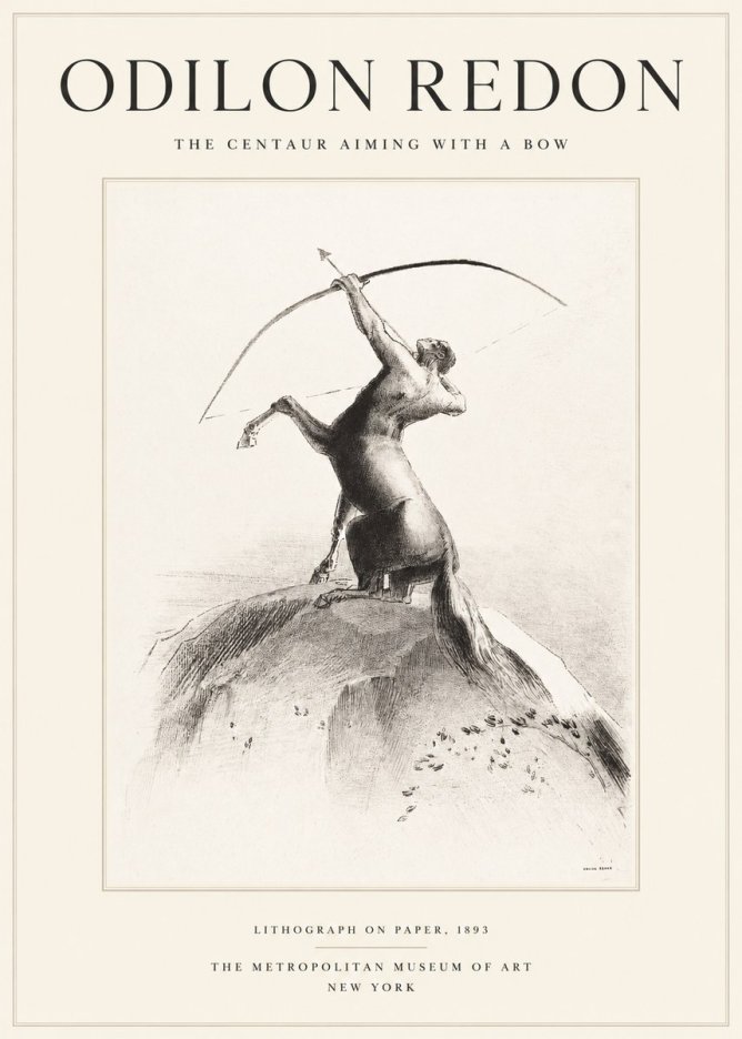 Odilon Redon The Centaur Aiming with a Bow No1 - Plakat