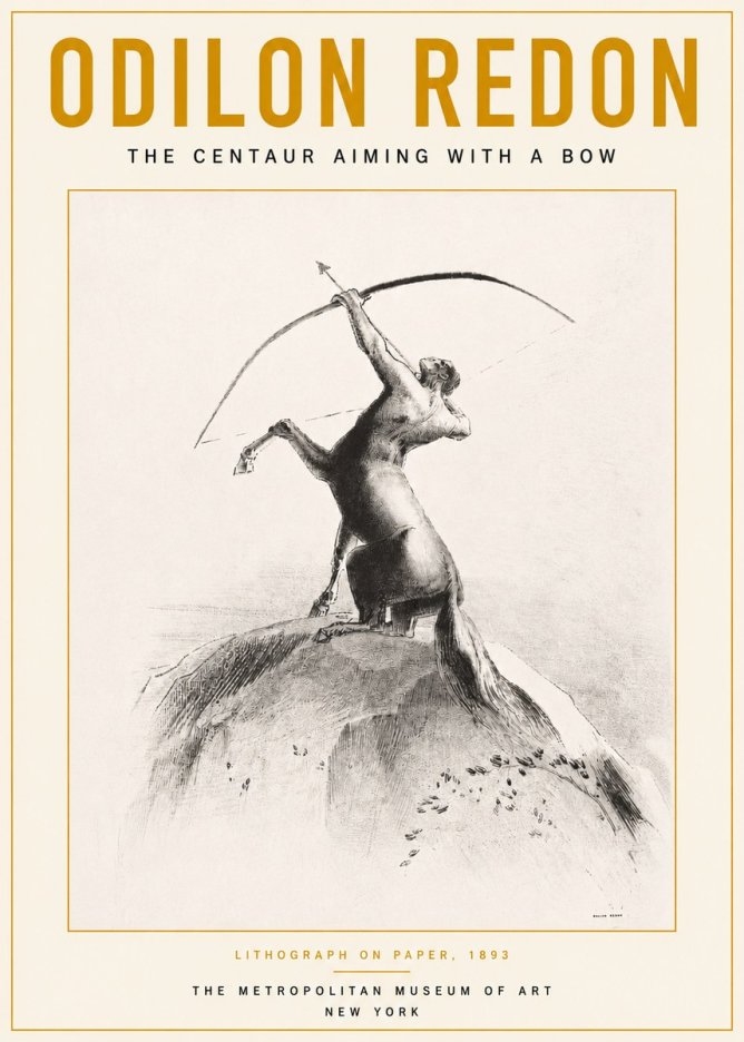 Odilon Redon The Centaur Aiming with a Bow No3 - Plakat