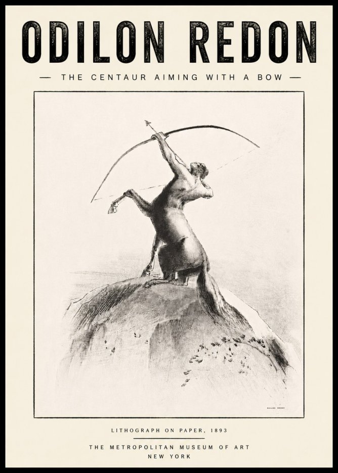 Odilon Redon The Centaur Aiming with a Bow No5 - Plakat