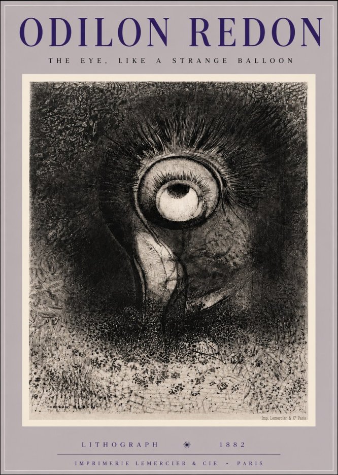 Odilon Redon The Eye, Like a Strange Balloon No6 - Plakat