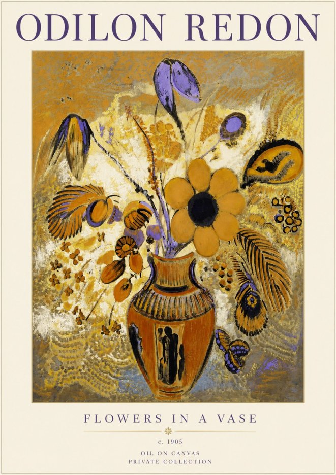 Odilon Redon Flowers in a Vase II No2 - Plakat