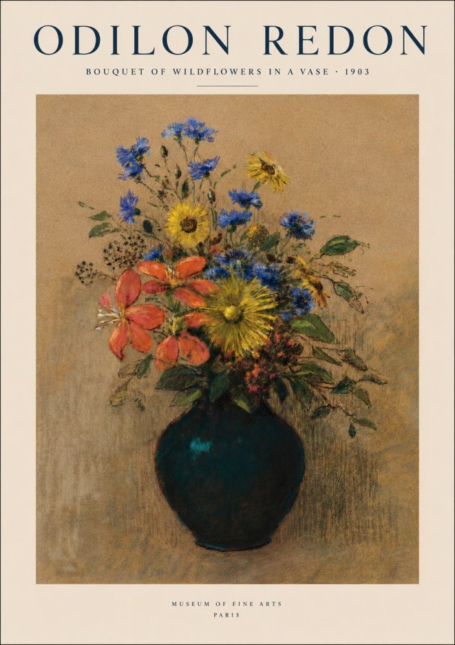 Odilon Redon Bouquet of Wildflowers in a Vase No3 - Plakat
