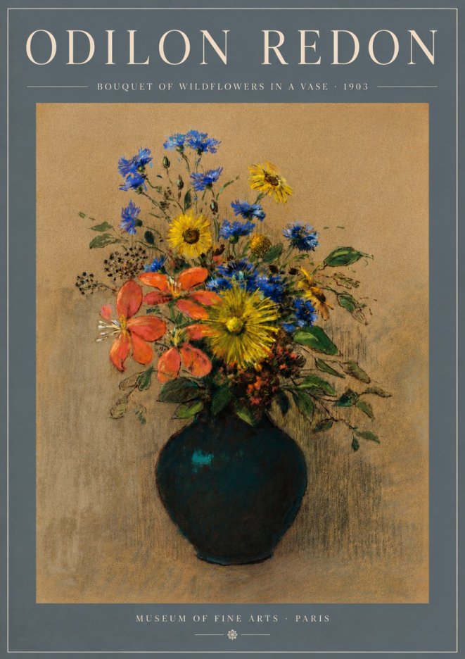 Odilon Redon Bouquet of Wildflowers in a Vase No5 - Plakat