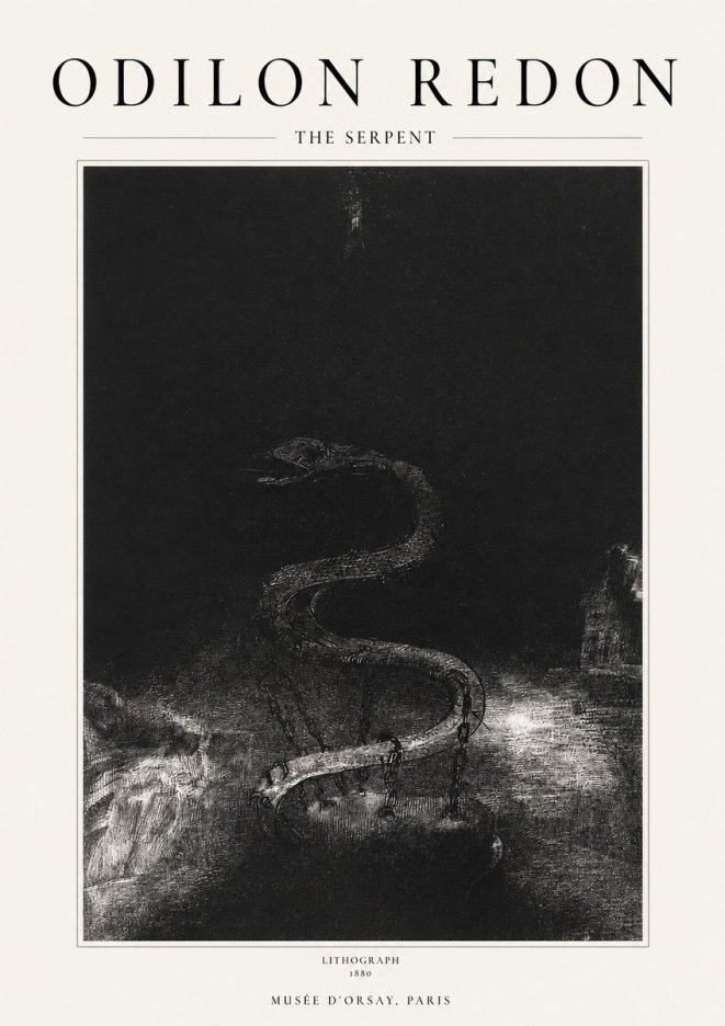Odilon Redon The Serpent No1 - Plakat
