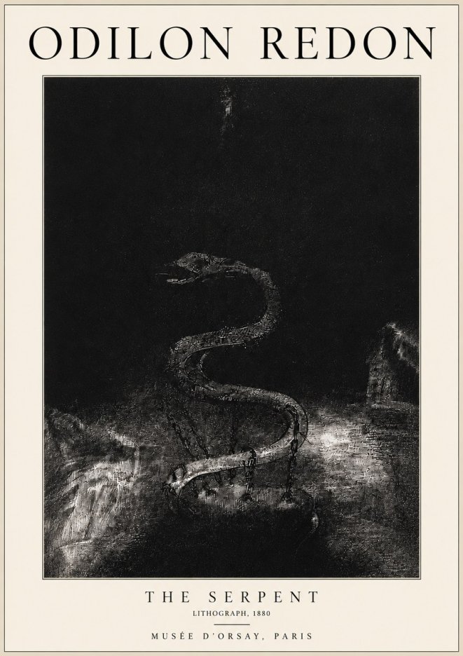 Odilon Redon The Serpent No3 - Plakat