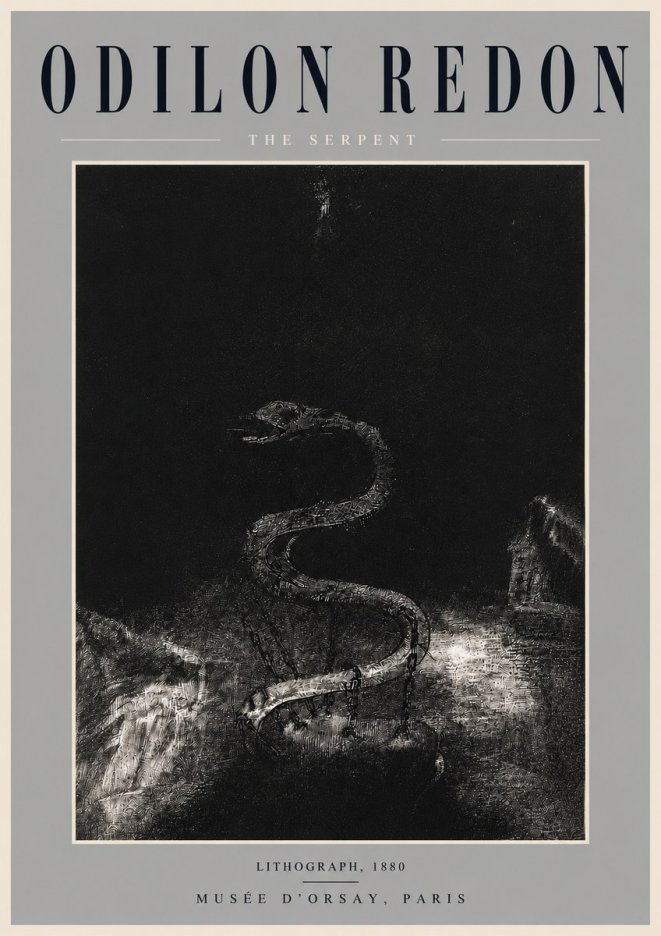Odilon Redon The Serpent No4 - Plakat