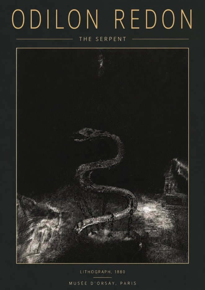 Odilon Redon The Serpent No6 - Plakat