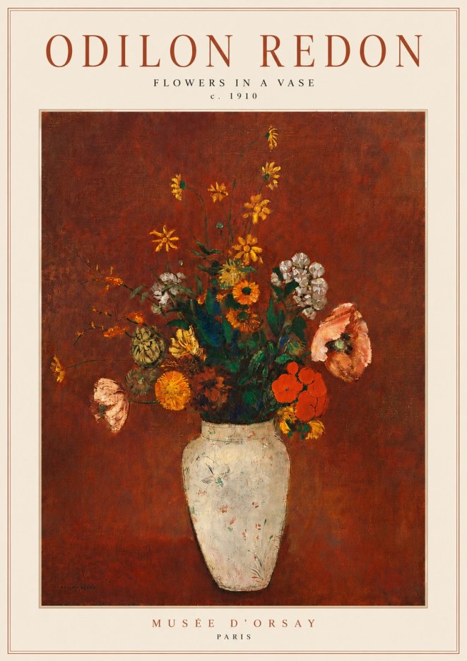 Odilon Redon Flowers in a Vase III No5 - Plakat