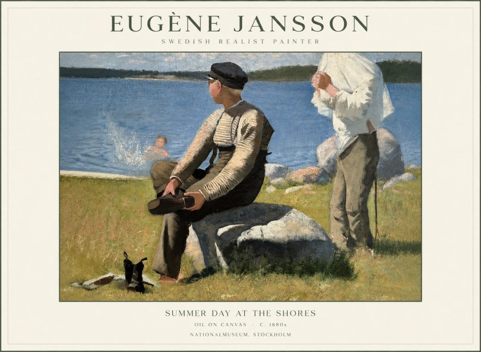 Eugène Jansson Summer Day at the Shores No1 - Plakat