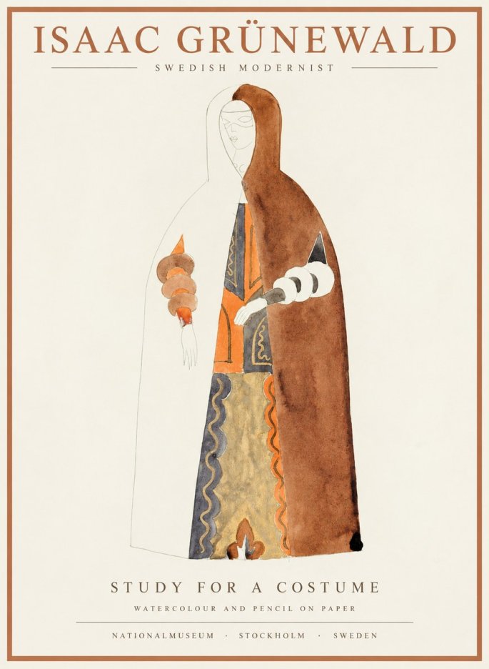Isaac Grünewald Study for a Costume I No1 - Plakat