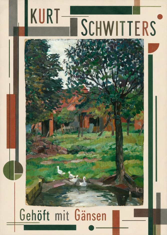 Kurt Schwitters Gehöft Mit Gänsen No5 - Plakat