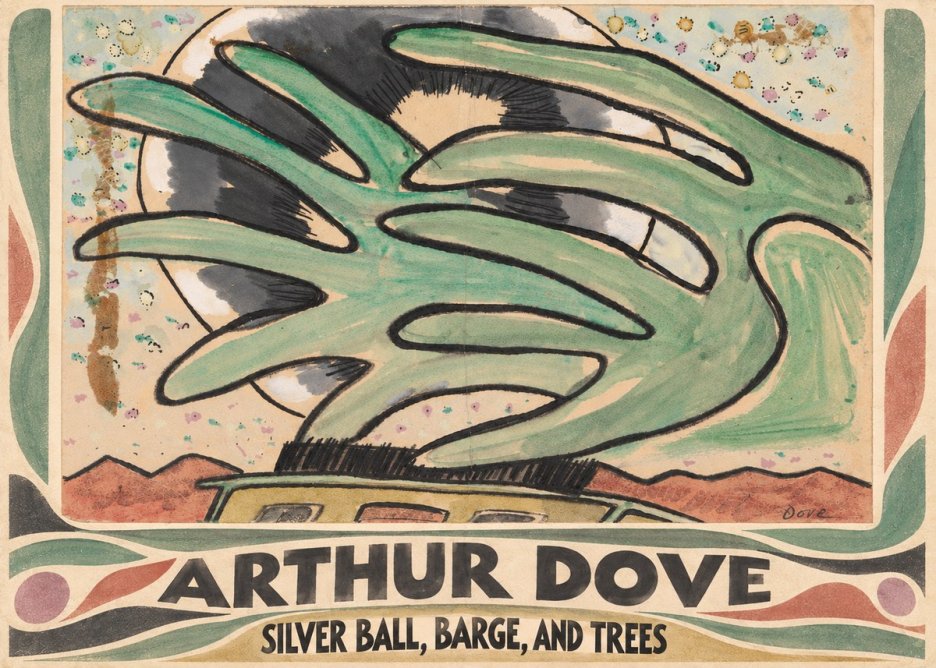 Arthur Dove Silver Ball, Barge, and Trees No4 - Plakat