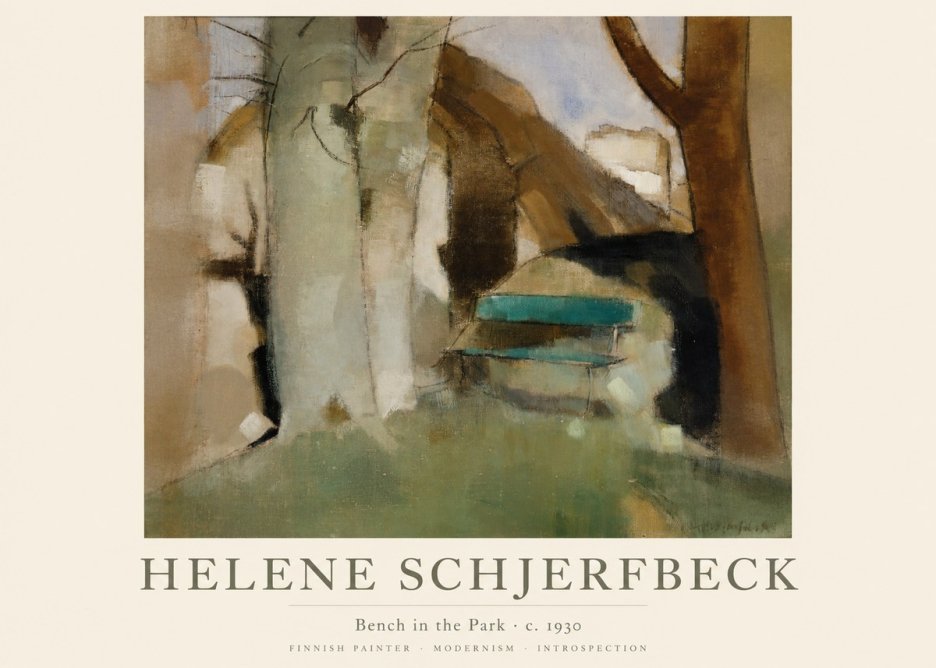 Helene Schjerfbeck Bench in the Park No1 - Plakat