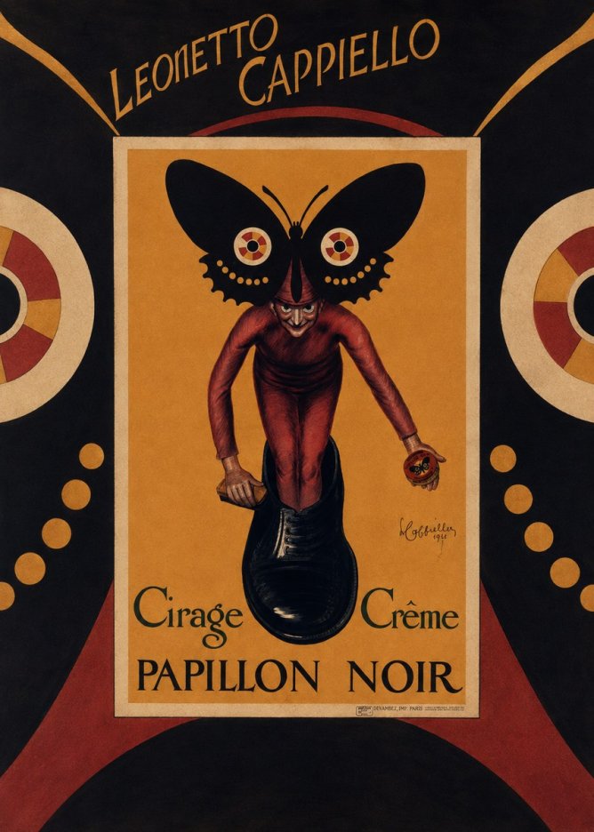 Leonetto Cappiello Cirage Crème Papillon Noir No6 - Plakat