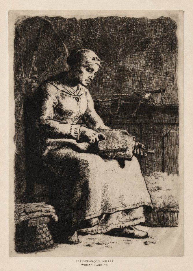 Jean-François Millet Woman Carding No5 - Plakat