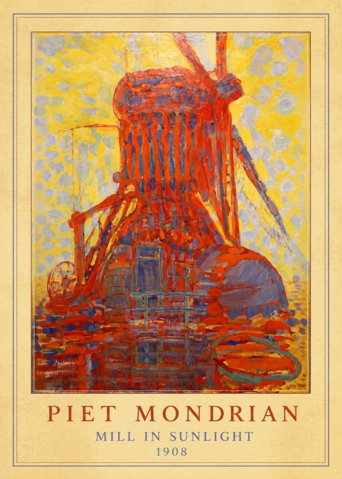 Piet Mondrian Mill in Sunlight No3 - Plakat