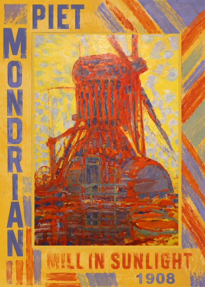 Piet Mondrian Mill in Sunlight No4 - Plakat