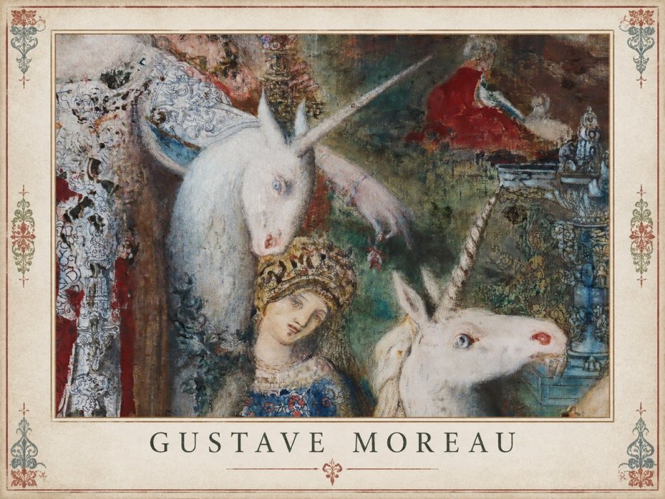 Gustave Moreau The Unicorns II No1 - Plakat