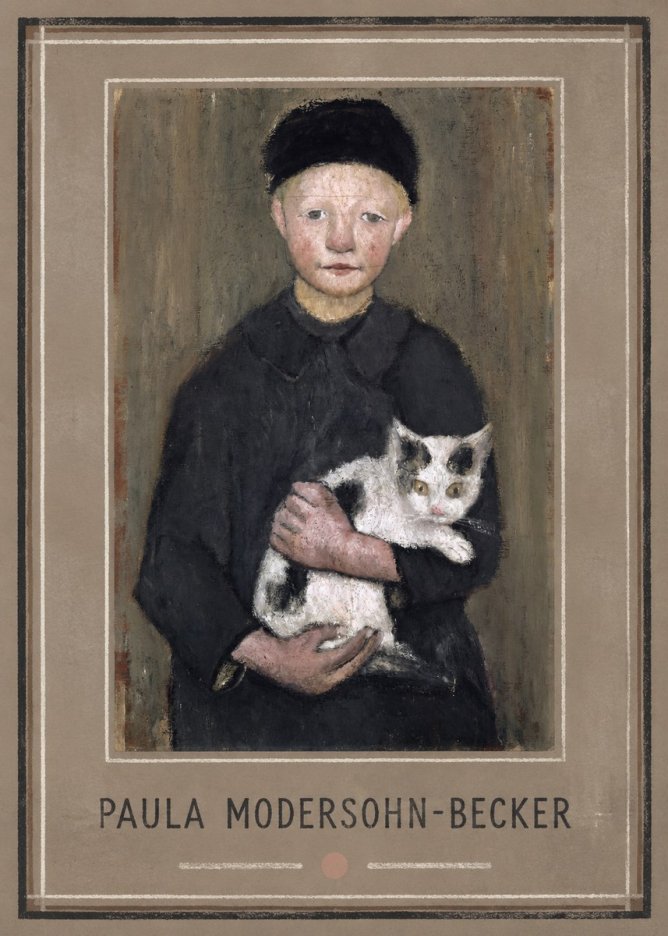 Paula Modersohn-Becker Girl with Cat No1 - Plakat