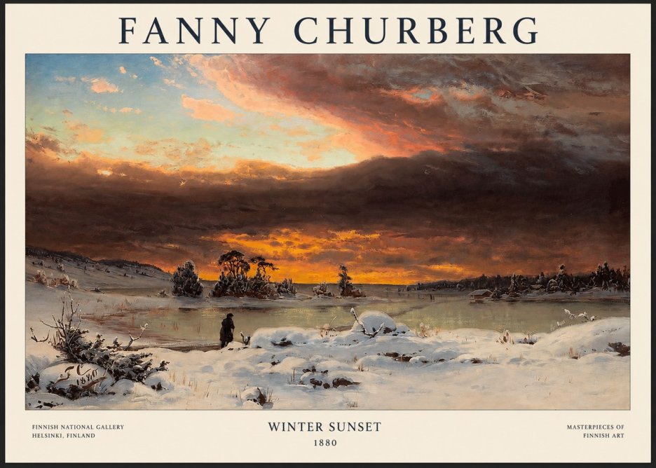 Fanny Churberg Winter Sunset No1 - Plakat