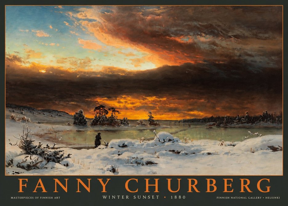 Fanny Churberg Winter Sunset No2 - Plakat