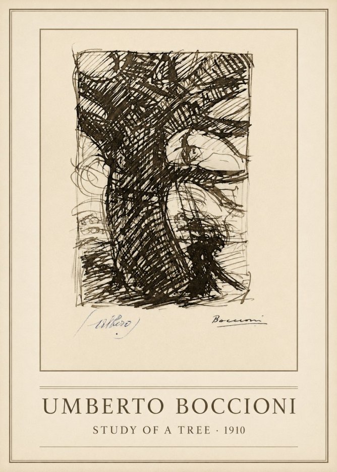 Umberto Boccioni Study of a Tree No1 - Plakat