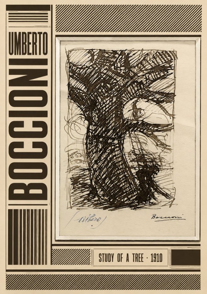 Umberto Boccioni Study of a Tree No4 - Plakat