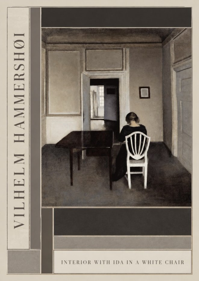Vilhelm Hammershøi Interior with Ida in a White Chair No2 - Plakat