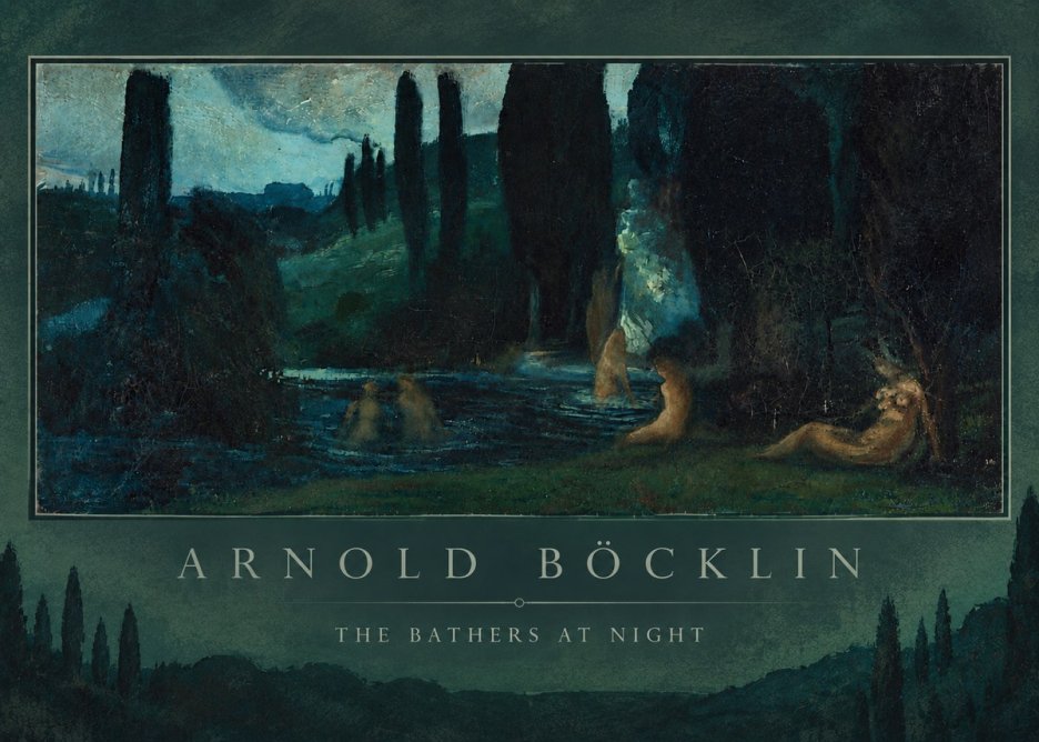 Arnold Böcklin The Bathers at Night No6 - Plakat