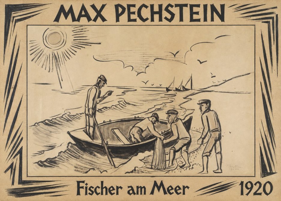 Max Pechstein Fischer Am Meer - 1920 No2 - Plakat