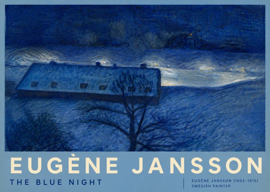 Eugène Jansson The Blue Night No3 - Plakat