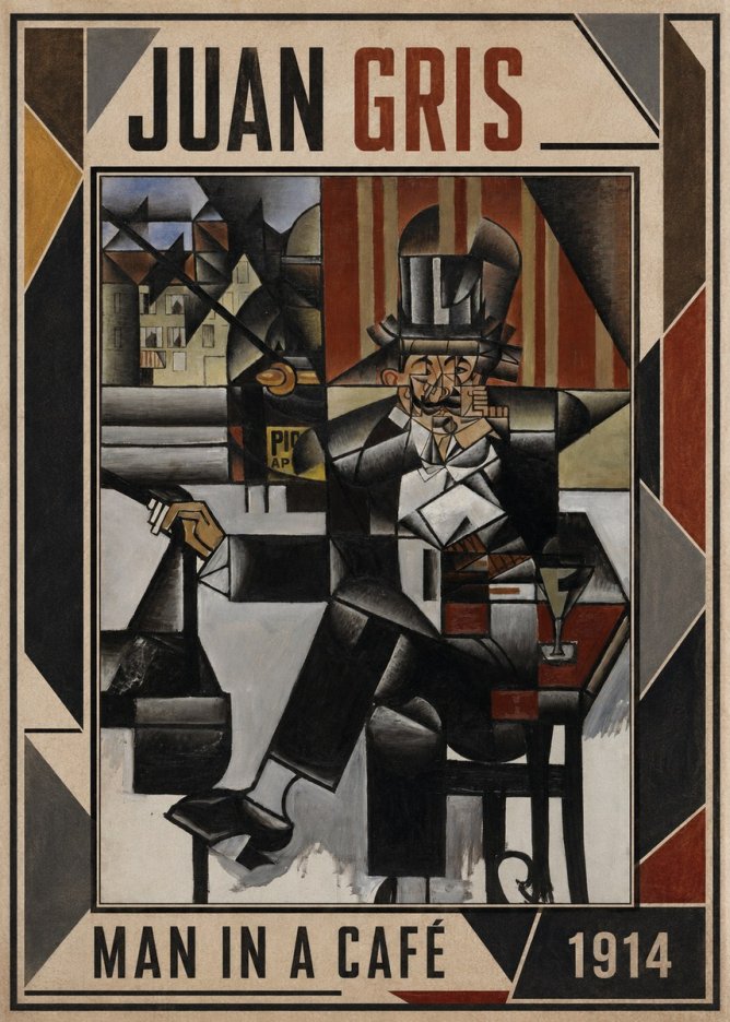 Juan Gris Man in a Café No1 - Plakat