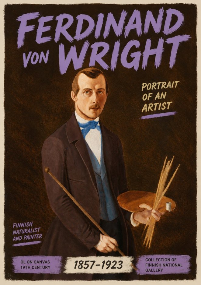 Ferdinand von Wright Portrait of an Artist No5 - Plakat