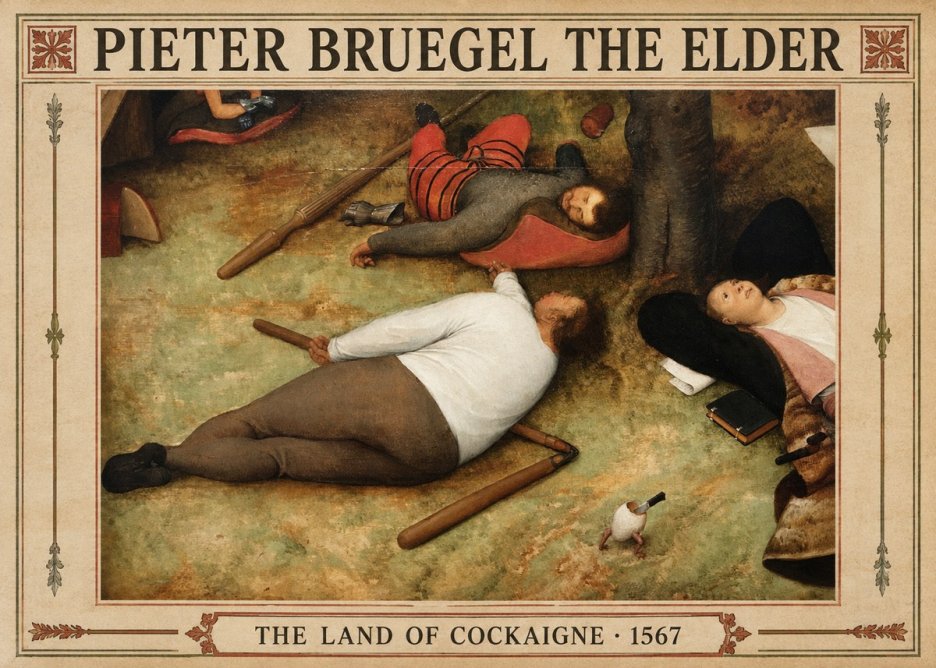 Pieter Bruegel The Land of Cockaigne I No3 - Plakat
