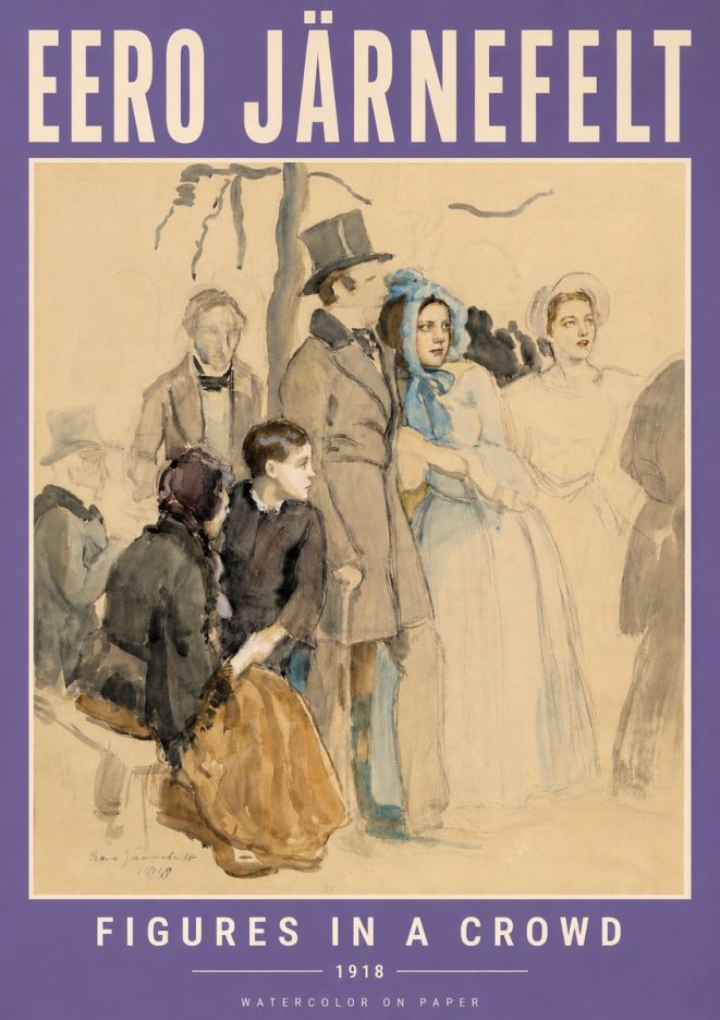Eero Järnefelt Figures in a Crowd No5 - Plakat