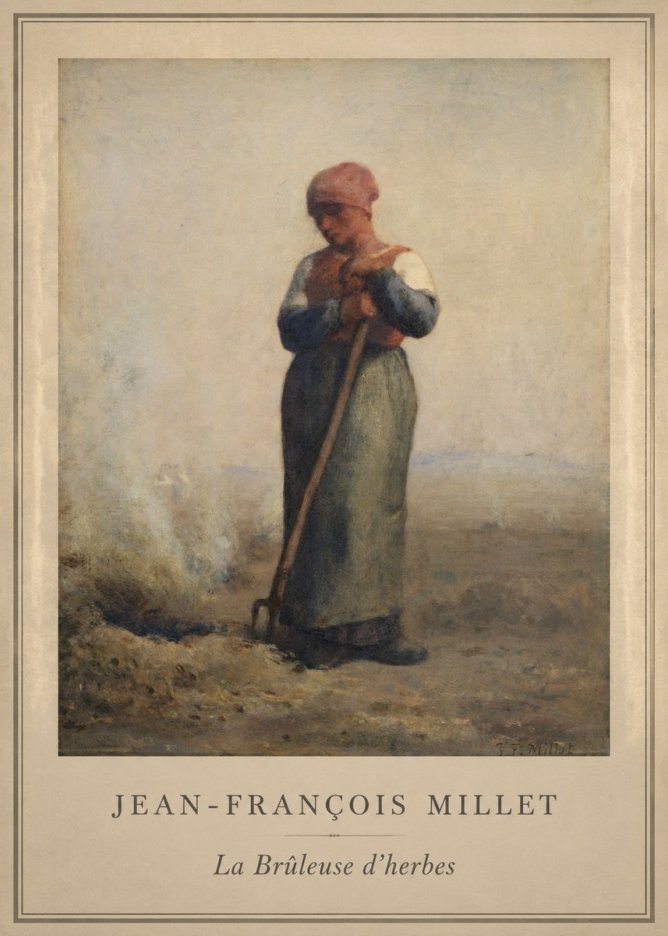 Jean-François Millet La Brûleuse D'herbes No1 - Plakat