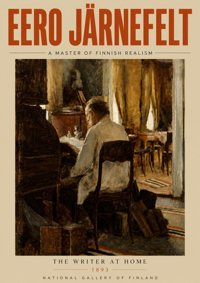 Eero Järnefelt The Writer at Home No5 - Plakat