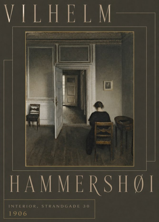 Vilhelm Hammershøi Interior, Strandgade 30 II No6 - Plakat
