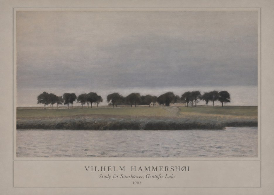 Vilhelm Hammershøi Study for Sunshower, Gentofte Lake No1 - Plakat