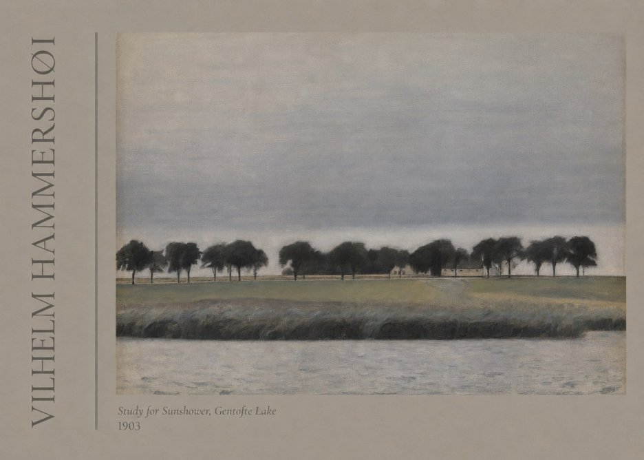 Vilhelm Hammershøi Study for Sunshower, Gentofte Lake No2 - Plakat