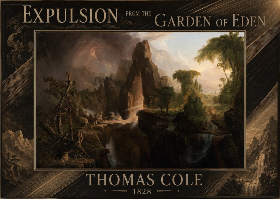 Thomas Cole Expulsion from the Garden of Eden II No4 - Plakat