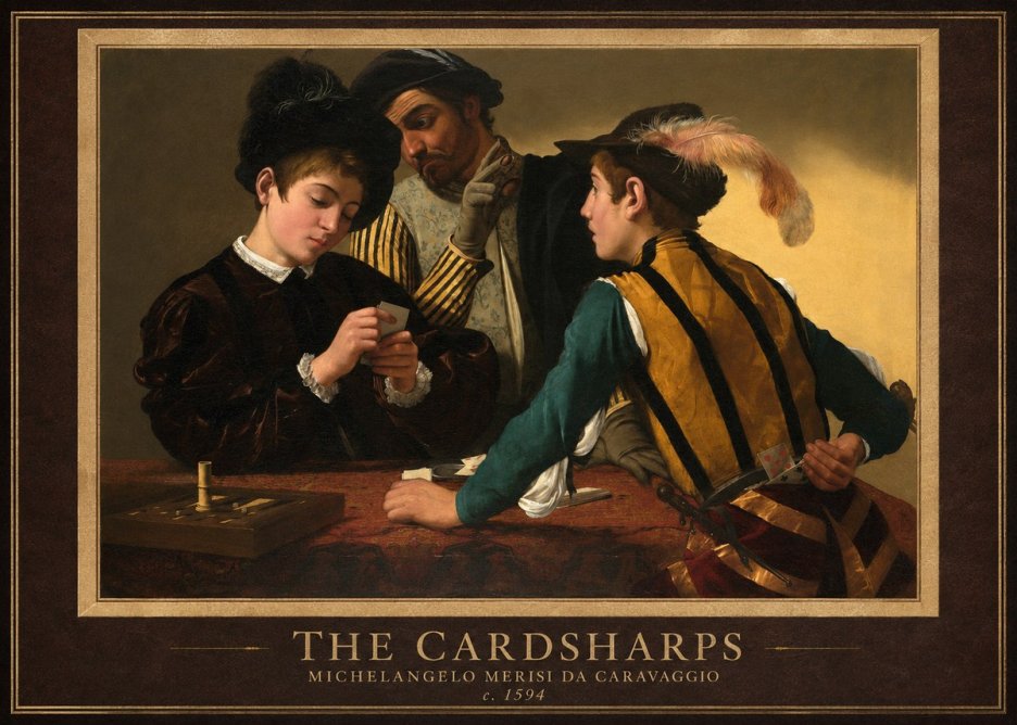 Michelangelo Merisi da Caravaggio The Cardsharps III No1 - Plakat