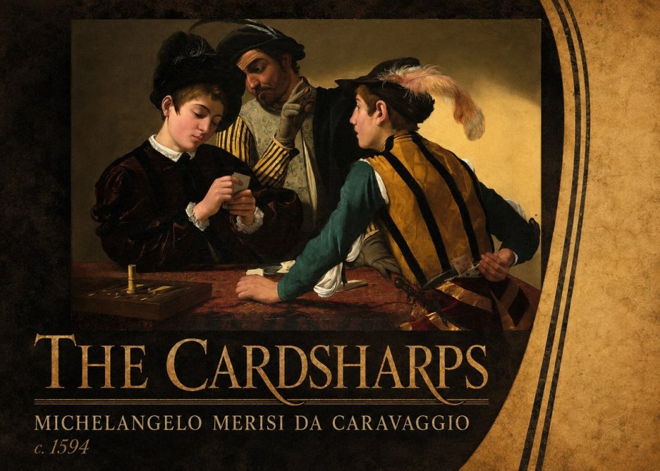 Michelangelo Merisi da Caravaggio The Cardsharps III No2 - Plakat