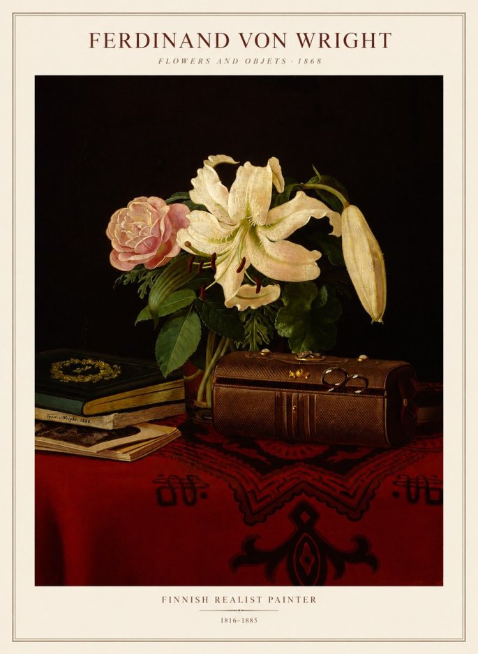 Ferdinand von Wright Flowers and Objets No1 - Plakat