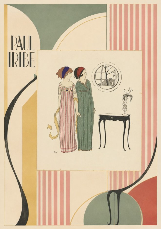 Paul Iribe Two Women in Elegant Dresses No4 - Plakat