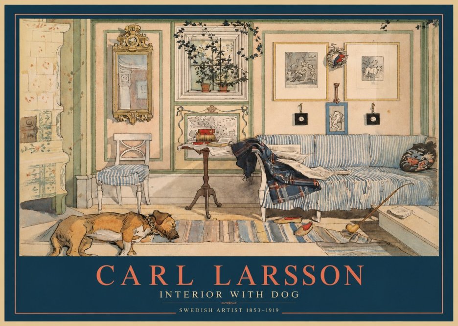 Carl Larsson Interior with Dog No2 - Plakat