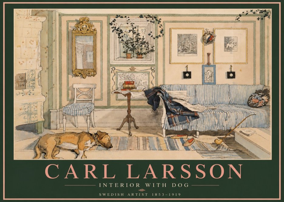 Carl Larsson Interior with Dog No4 - Plakat